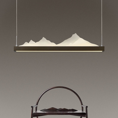 幻山水吊灯北欧现代设计师艺术新中式创意个性餐厅灯工程装饰灯具