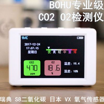 CO2 O2检测仪专业进口传感器S8二氧化碳氧气检测wifi远程S8 0053