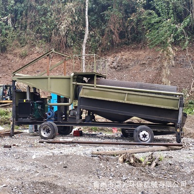 国内小型淘金设备 适合老挝沙金矿选金机 滚筒筛固定洗金机