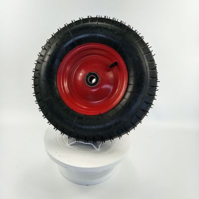 9月促销批量定制防滑耐磨高弹性6PR红色铁轮毂4.00-8橡胶充气轮