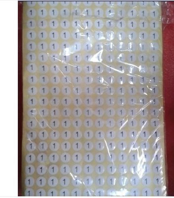 数字号码 圆点圆形数字 数码标贴 不干胶贴纸 直径10mm 标签1-60