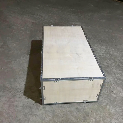 实木框卡扣包边箱包装箱 木箱钢带箱钢边箱 胶合板木箱可定制