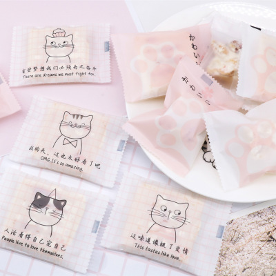 原创设计猫爪雪花酥包装袋曲奇饼干小零食烘焙包装磨砂食品机封袋