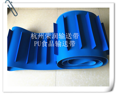 PU输送带 天蓝色抗菌带 双面蓝色食品级 PU挡板带 杭州荣润厂家
