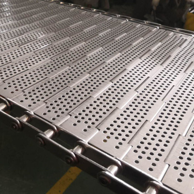 厂家直销输送链板耐高温冲孔链板工业平顶链板304不锈钢冲孔链板