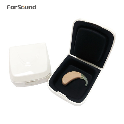 助听器包装盒防摔盒收纳盒便携保护盒亮面白色防震耳背机小盒子
