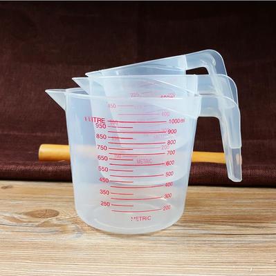 烘焙工具 厨房工具 250/500/1000毫升 带刻度优质塑料量杯工具杯