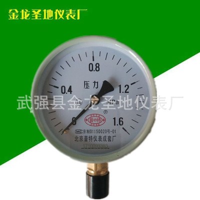 供应 弹簧管压力表Y-100 北京普特压力表 气压表 水压表