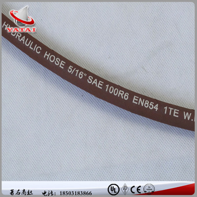 亚泰直销 单层纤维编织橡胶液压软管 SAE 100 R6 可提供接头