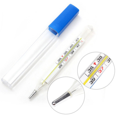 鱼跃宽水银体温计家用腋下口腔型玻璃温度计医用测量大数字体温表图1