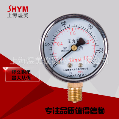 弹簧管压力表Y-60 1.6Mpa 普通压力表 厂家直销