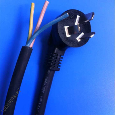 供应3/三芯电线 电缆 橡胶线 电源线 国标 三插电源插头线