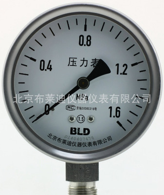 北京布莱迪BLD YTH-60、YTH-100全不锈钢压力表