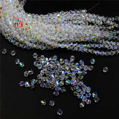 玻璃尖珠 进口彩水晶两头尖 菱形散珠 DIY串珠尖珠配件批发