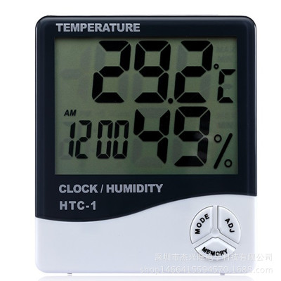 温湿度计 HTC-1数显大屏幕温湿度计 室内外多功能数字温湿度仪表