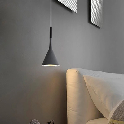 北欧床头卧室铝材吊灯现代简约创意个性餐厅家用吧台树脂单头吊灯