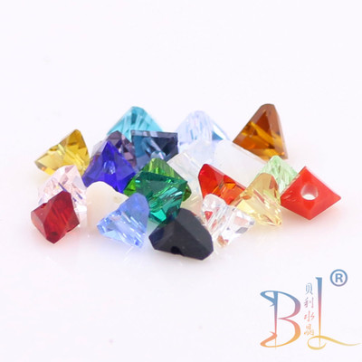 4-10mm三角水晶玻璃珠DIY饰品配件工艺制作材料厂家直销