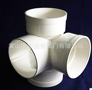 PVC-U|UPVC排水管用等径立体四通DN150=DE160白色国标