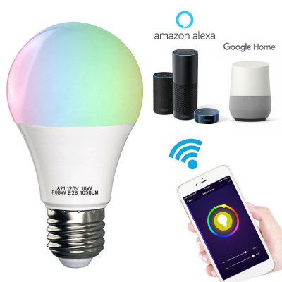 Alexa语音控制LED灯泡 无线WiFi智能家居球泡灯 RGB节能调光灯泡