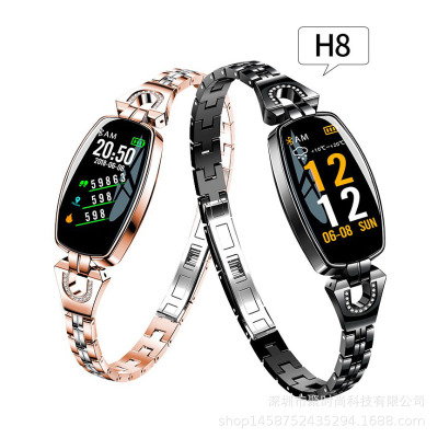 H8女士彩屏智能手环一健测量心率血压计步健身多运动环IP67防水