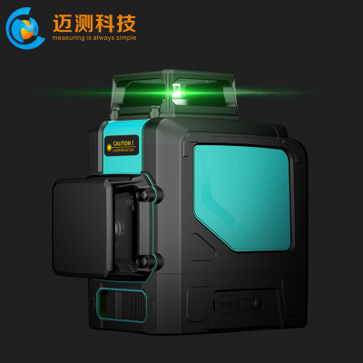 迈测强光高精度绿光12线水平仪3D激光平水仪贴墙贴地仪一体水平仪