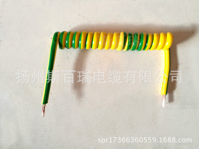 单芯2.5平方4平方6平方螺旋电缆 双色黄绿弹簧线接地线厂家直销