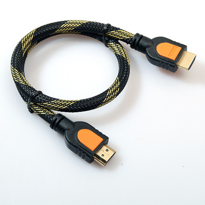 纯铜hdmi高清线 1.4版 支持3D 0.5米带编织网 HDMI线材生产厂