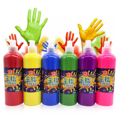 500ml儿童颜料水粉颜料 手指画颜料 水洗涂鸭颜料美术环保幼儿园
