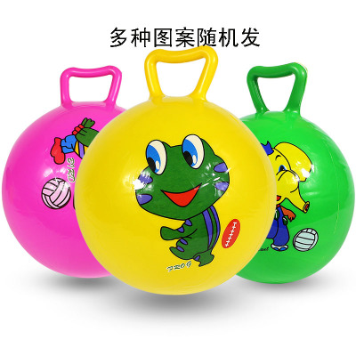 工厂直销优质卡通图案玩具球带手柄的宝宝玩具球可充气球儿童皮球