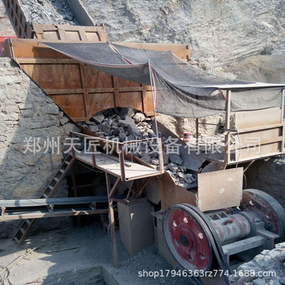 矿石移动破碎机生产线 矿山石料用砂石破碎站 移动式制沙生产设备
