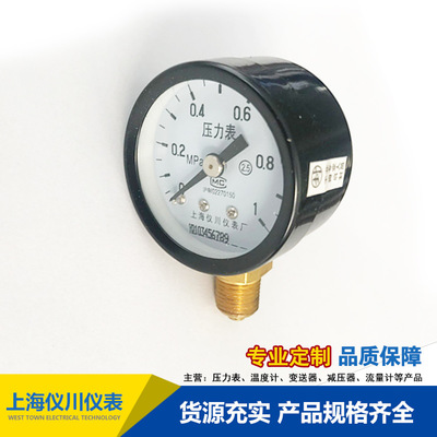 弹簧管压力表 Y-40径向压力表 水压表 厂家直销 上海仪川仪表厂
