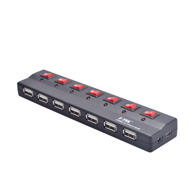 Z-TEK 力特 7口USB HUB2.0分线器集线器 双芯片带电源 稳定ZE532A