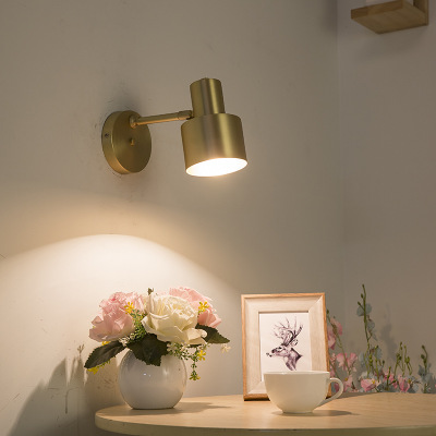 跨境北欧壁灯卧室床头灯全铜现代简约创意梳妆台过道卫生间镜前灯
