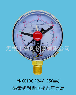 24V 磁簧耐震电接点压力表  YNXC100 24V0.25A耐震电接点压力表