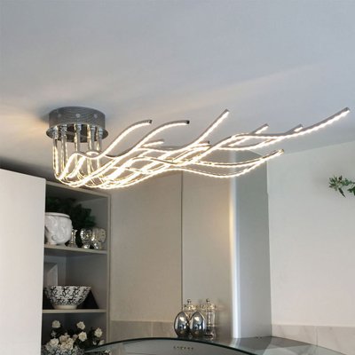 设计师现代简约个性铝材波浪形餐厅吊灯北欧客厅创意树枝吸顶灯