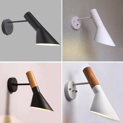 现代简约壁灯铁艺墙灯过道走廊卧室床头个性创意时尚漏斗造型灯具