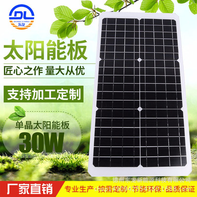 30W单晶层压太阳能电池板 工厂批发 家用光伏组件 发电板