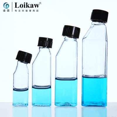 玻璃螺口细胞培养瓶 斜口瓶细胞培养瓶 玻璃培养瓶