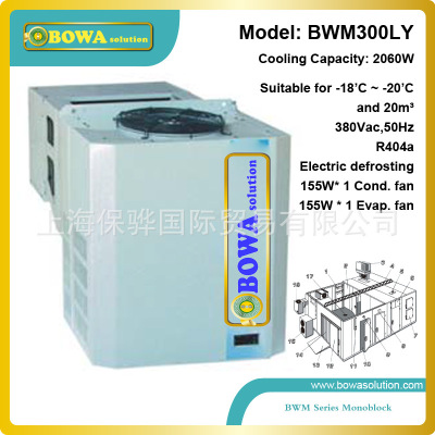20m3冷藏模块化冷冻机组，安装简易快捷适用于各类型冷库